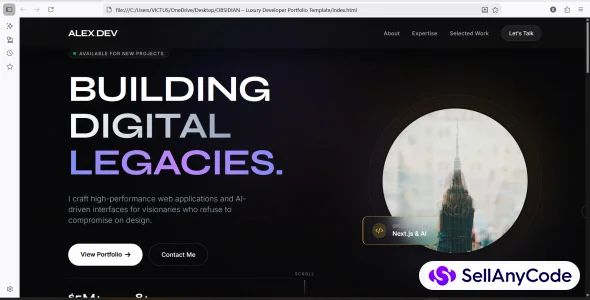 OBSIDIAN Luxury Developer Portfolio Template