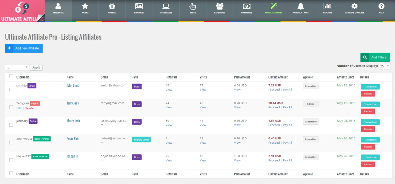 Ultimate Affiliate Pro WordPress Plugin — screenshot 2