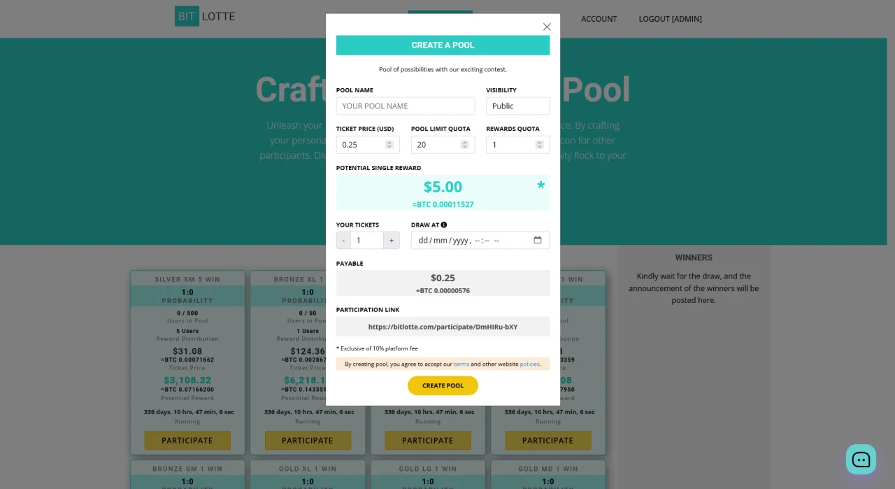 BitLotte - Crypto Lottery Pools — screenshot 5