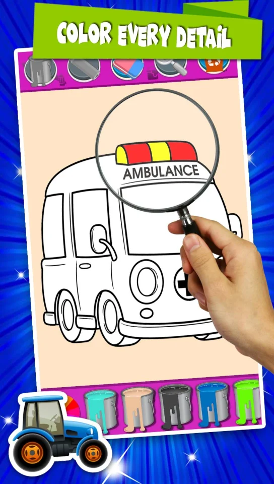 Glitter Coloring Pages for Cars — screenshot 7