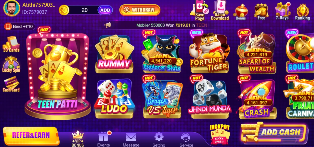 Rummypaisa Casino Games Development | Real Money Earning | Daily Earning App — screenshot 1