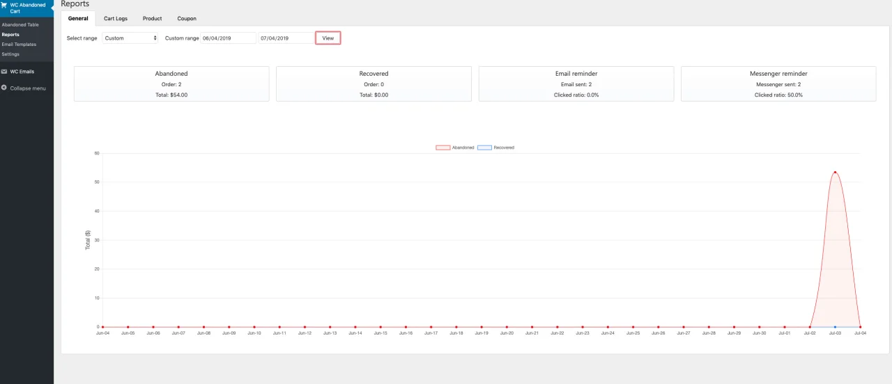 WooCommerce Abandoned Cart Recovery - Email - SMS - Messenger — screenshot 2