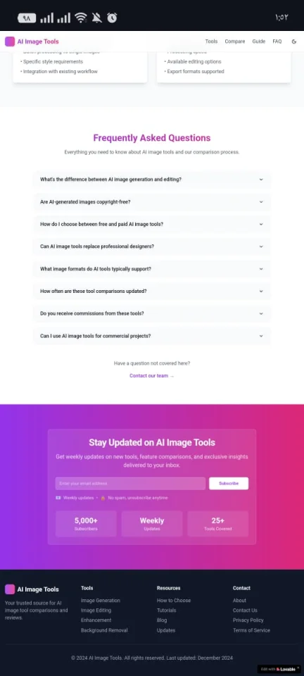 AI Image Tools Showcase Modern Landing Page Template — screenshot 4