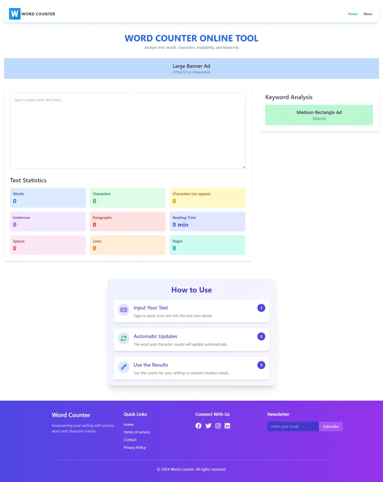 Word Counter Tool Website Script — screenshot 1