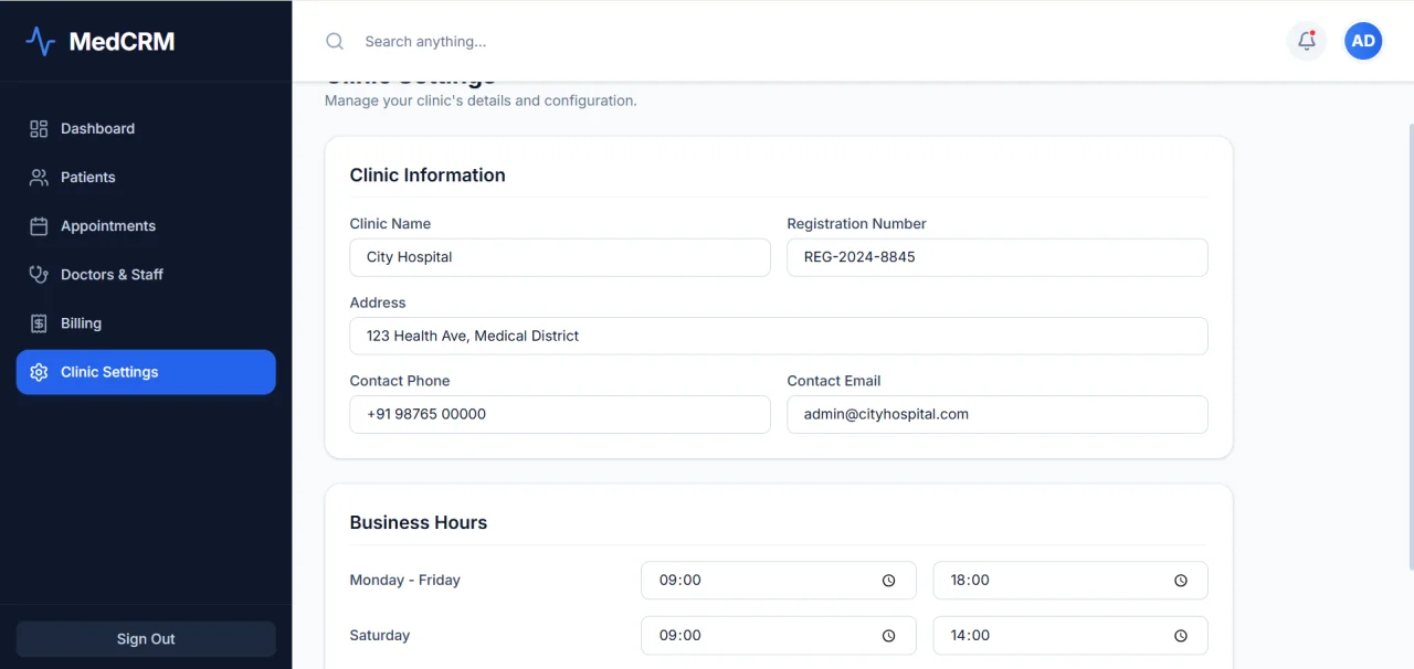 MedCRM — screenshot 2