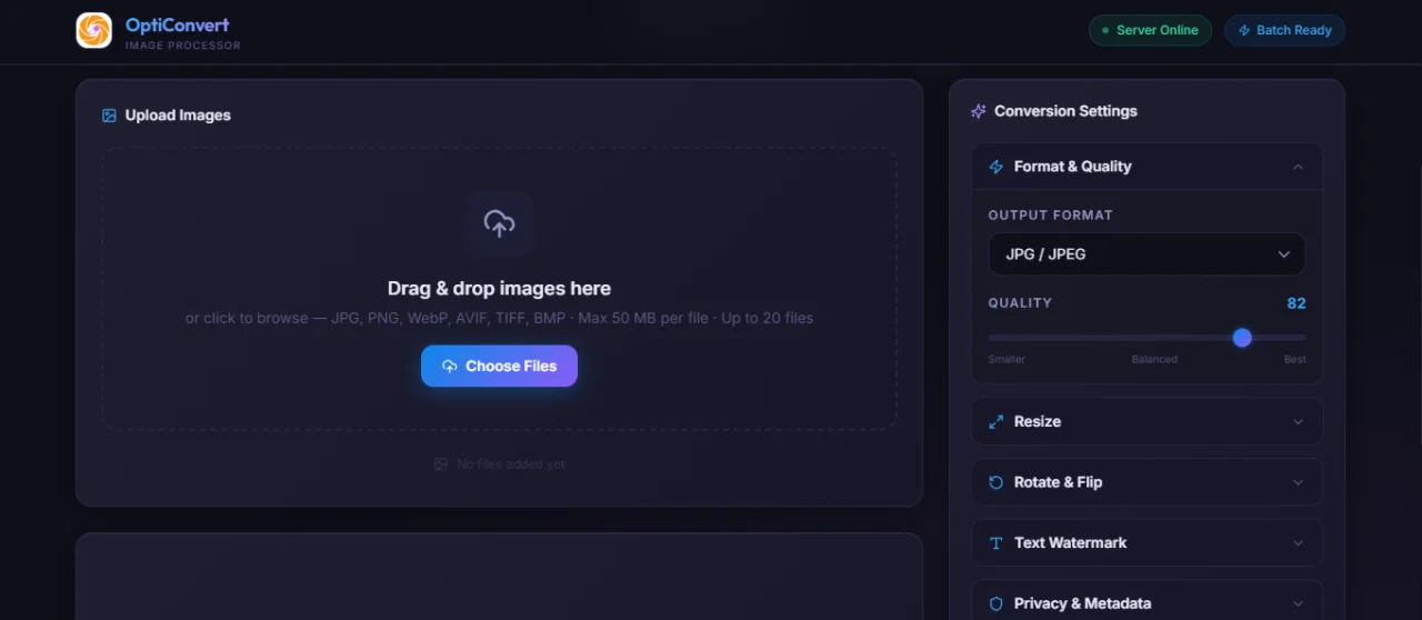 OptiConvert Pro - Batch Image Converter API — screenshot 6