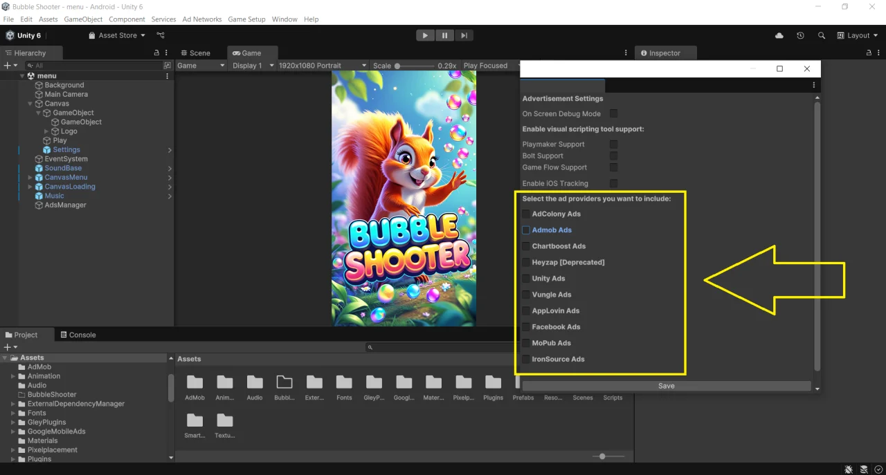 Bubble Shooter Unity Source Code — screenshot 1