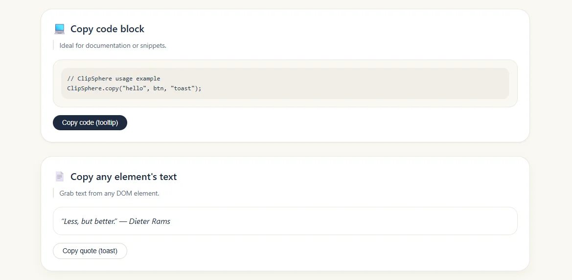 ClipSphere Vanilla Copy Utility — screenshot 2