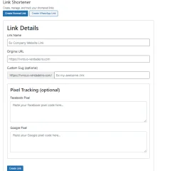 Smart Link Shortener WordPress URL & WhatsApp Link Generator