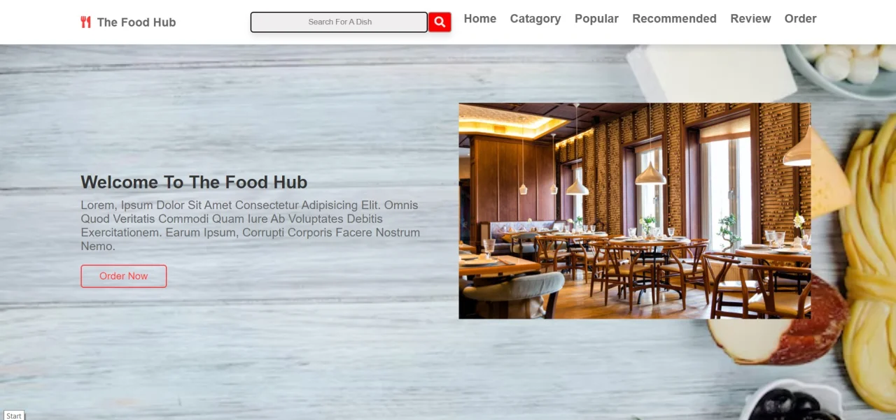 The Food Hub | A Resturant Website — screenshot 1