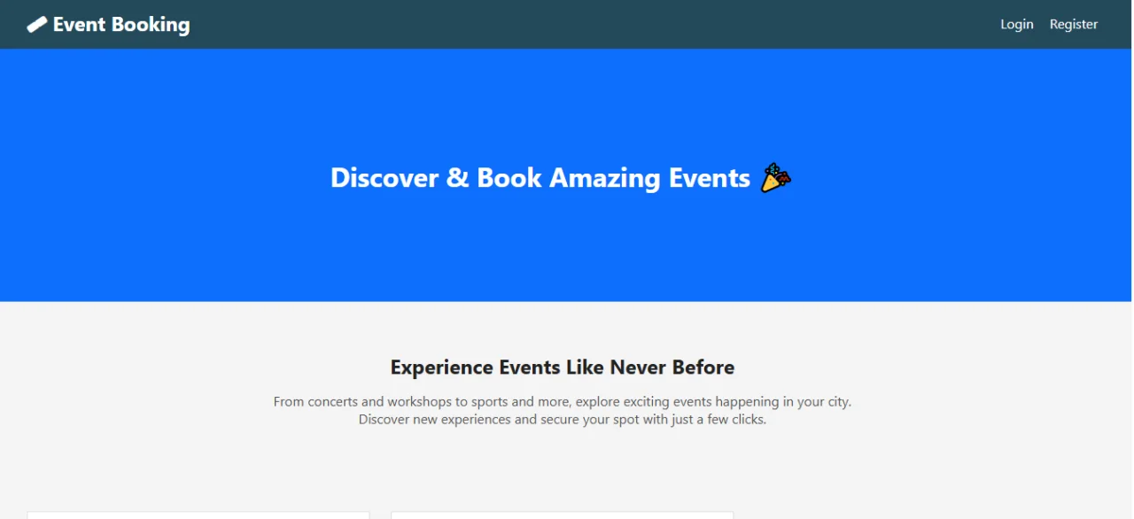 PHP Event Booking System with Admin Panel | Event Ticket Management Script — screenshot 1