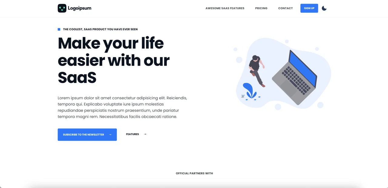 SaaS Website Template — screenshot 1