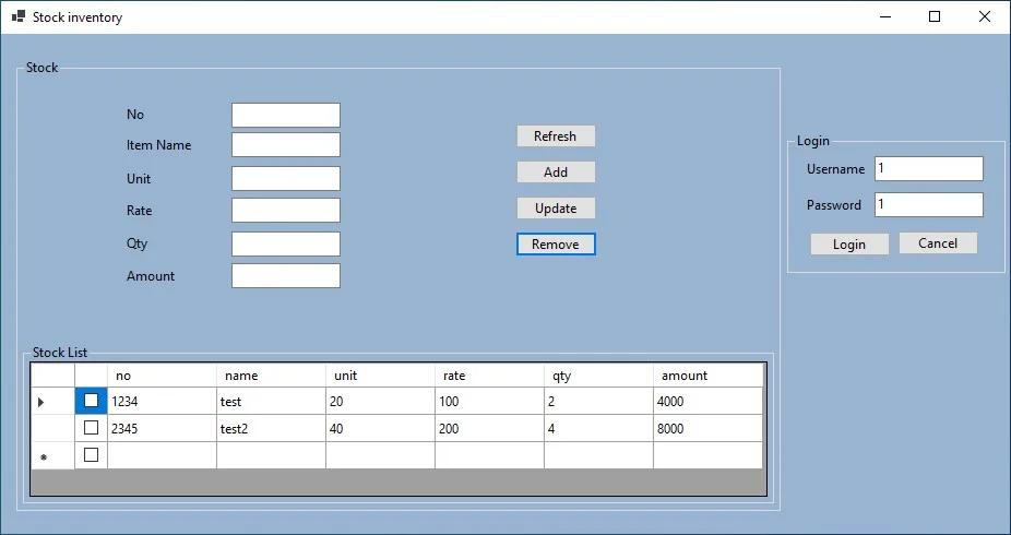 Stock Inventory Management System Project — screenshot 2