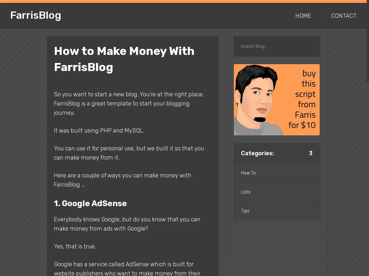 FarrisBlog - Simple PHP & MySQL Blog — screenshot 2