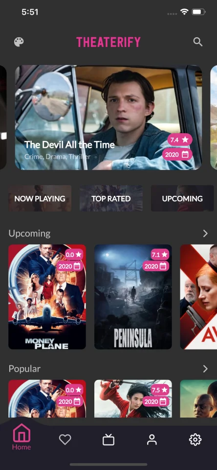 Theaterify - Movie Flutter v.2.8 App with API Backend & GetX — screenshot 2