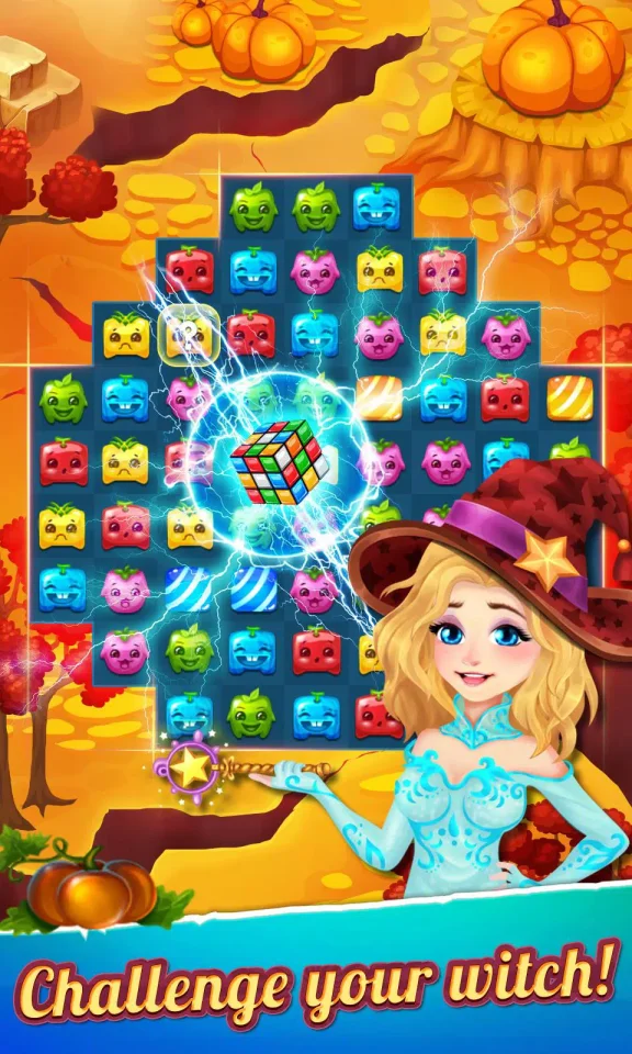 Stellar Witch Fruit Match 3 Puzzle — screenshot 1