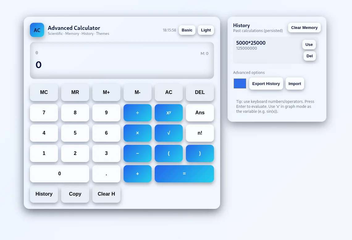 Advanced Calculator Modern Web-Based Scientific & Graphing Calculator — screenshot 3