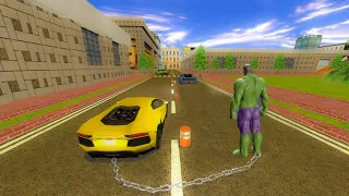 Incredible Hulk vs Chain Car Racing 3D Stunt 2k21