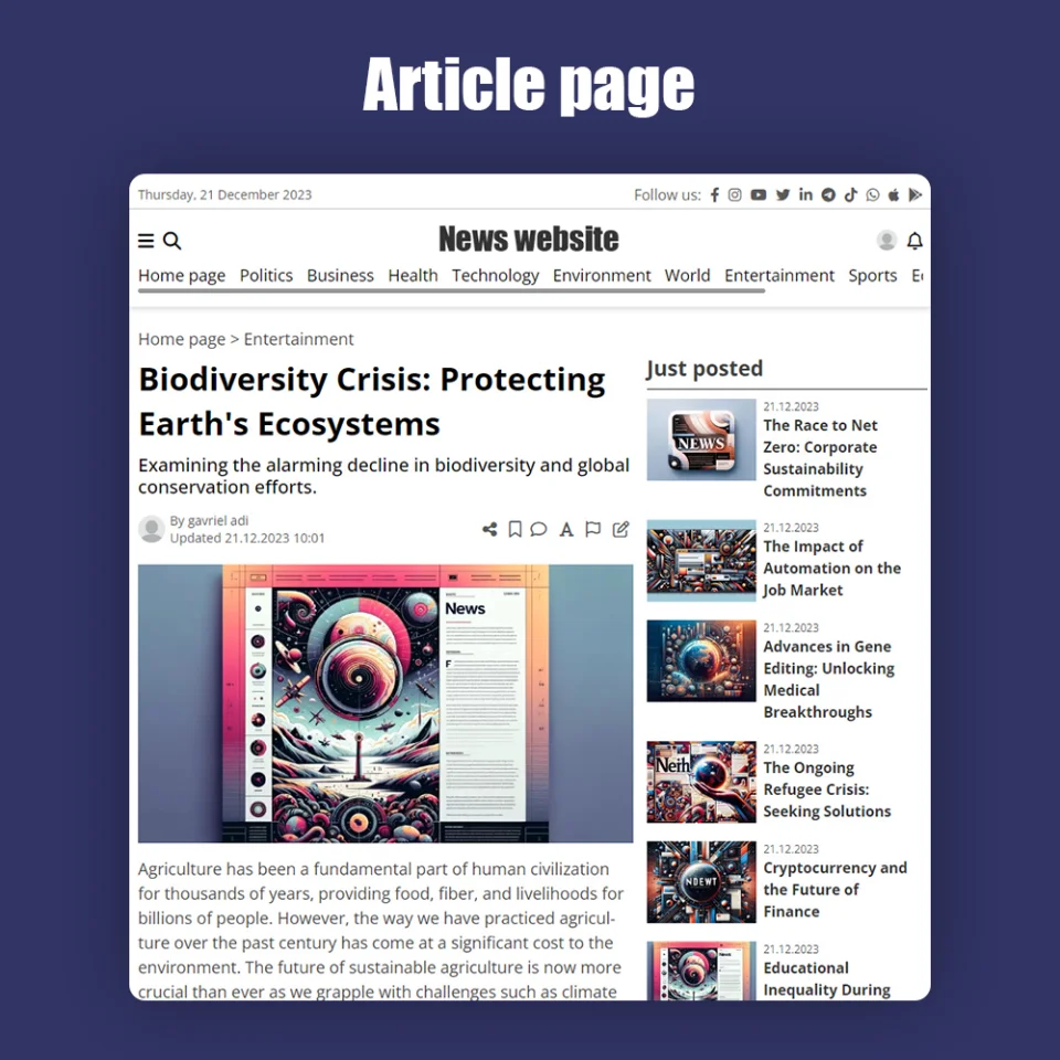 News Site with PHP with CMS — screenshot 2