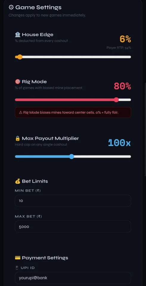 Mines Betting with Multiple Payment Gateway — screenshot 4