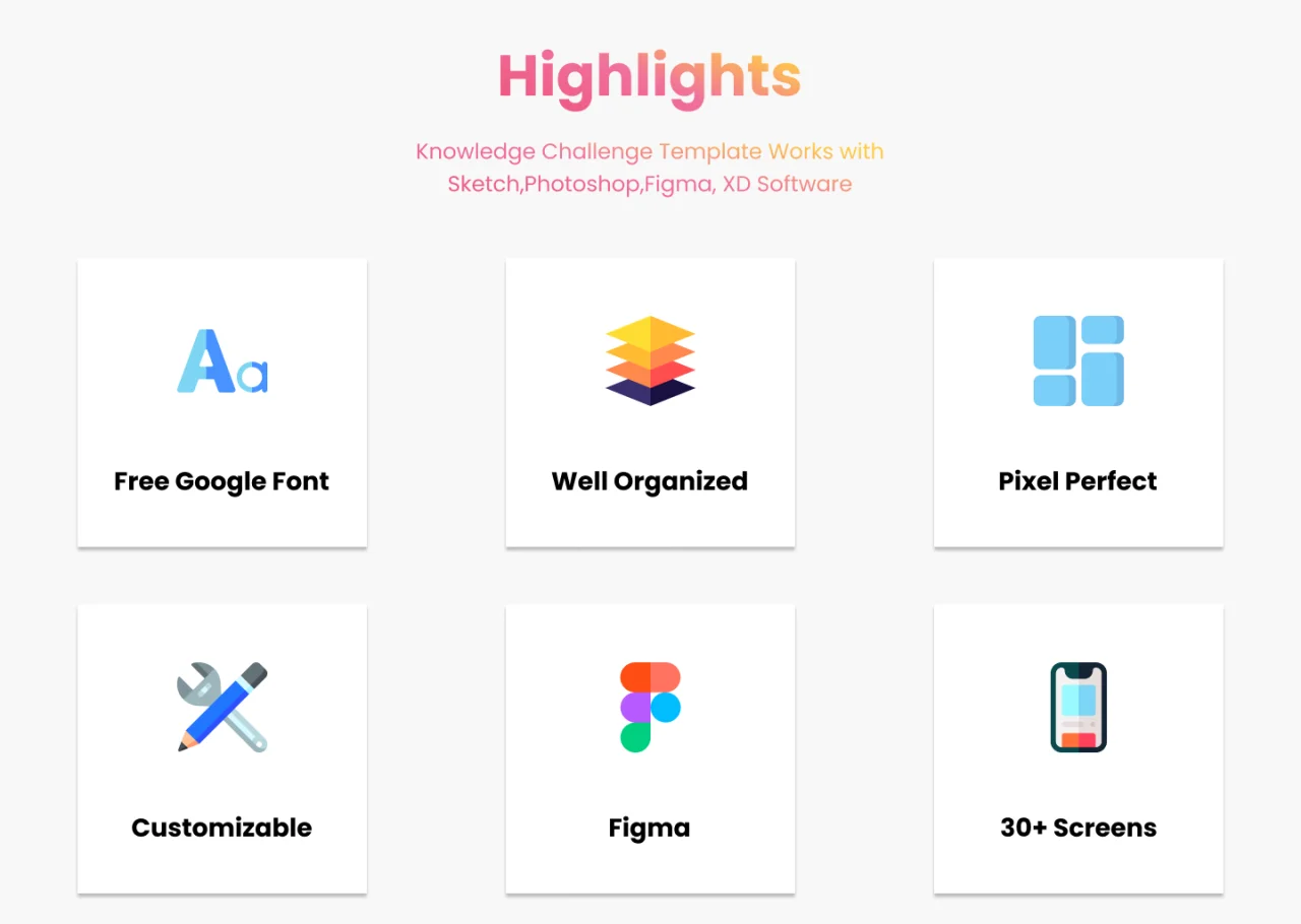 Knowledge Challenge Mobile UI Kit for Figma — screenshot 1