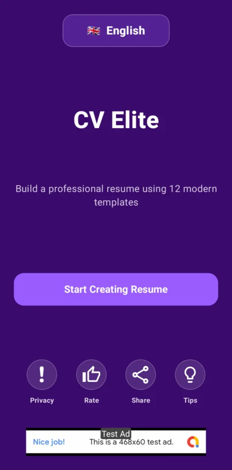 Professional CV Resume Builder Android App with PDF Export and AdMob — screenshot 8