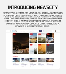NewsCity - News & Magazine CMS with AI, Memberships, Newsletter Automation & Monetization