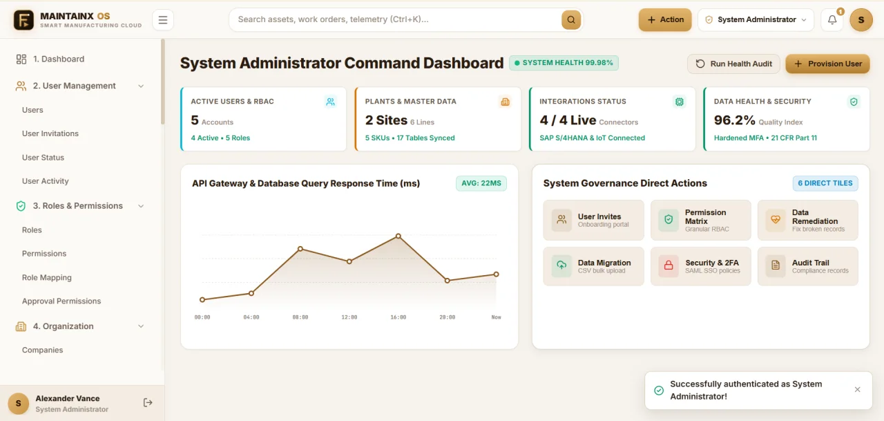 MaintainX-OS Enterprise Smart Manufacturing & CMMS Platform — screenshot 5