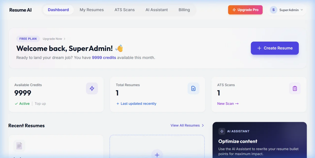 Resume AI the Ultimate AI-Powered Resume Builder & ATS Scanner (SaaS) — screenshot 7
