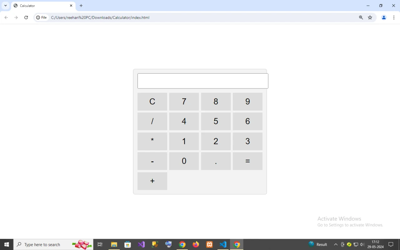 Calculator in HTML & CSS — screenshot 1
