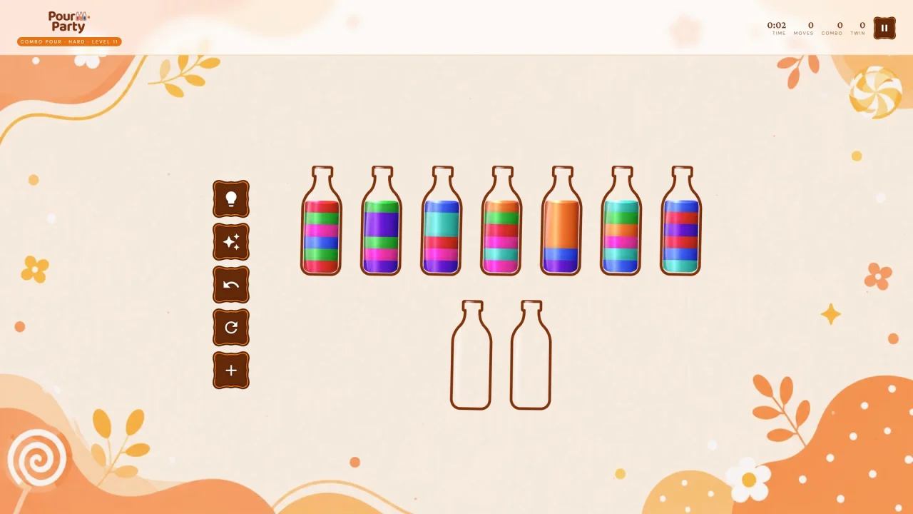 Pour Party | HTML5 Color Sort Game — screenshot 2