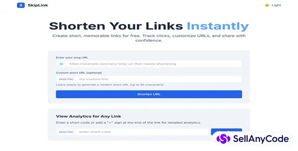 SkipLink Modern Self-Hosted URL Shortener