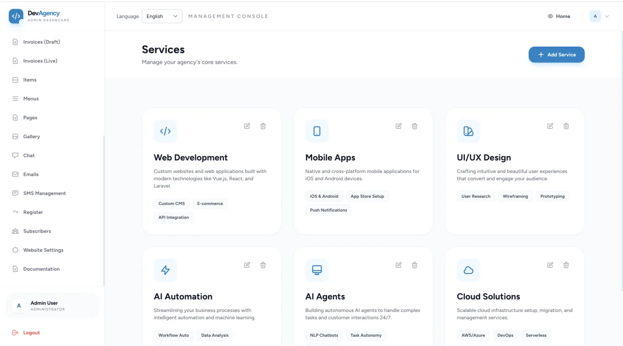Digital Agency Management System — screenshot 3