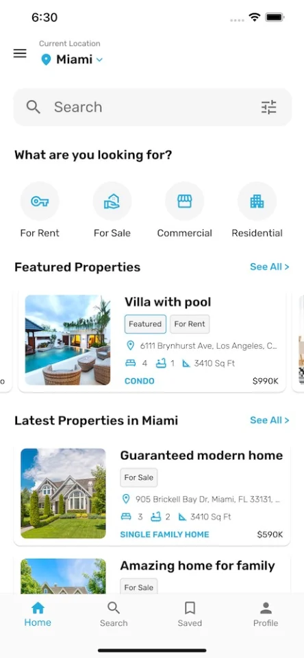 Houzi AI Real Estate Flutter App for Houzez with AI Search, CRM and Property Listings — screenshot 1