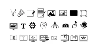 Web Design & Development Line Icons