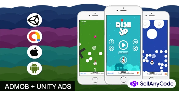 Rise Up Unity Source Code (AdMob + Unity Ads)