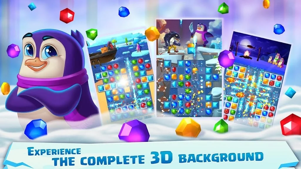 Jewel Match 3 - Penguin Story Match-3 Game — screenshot 1