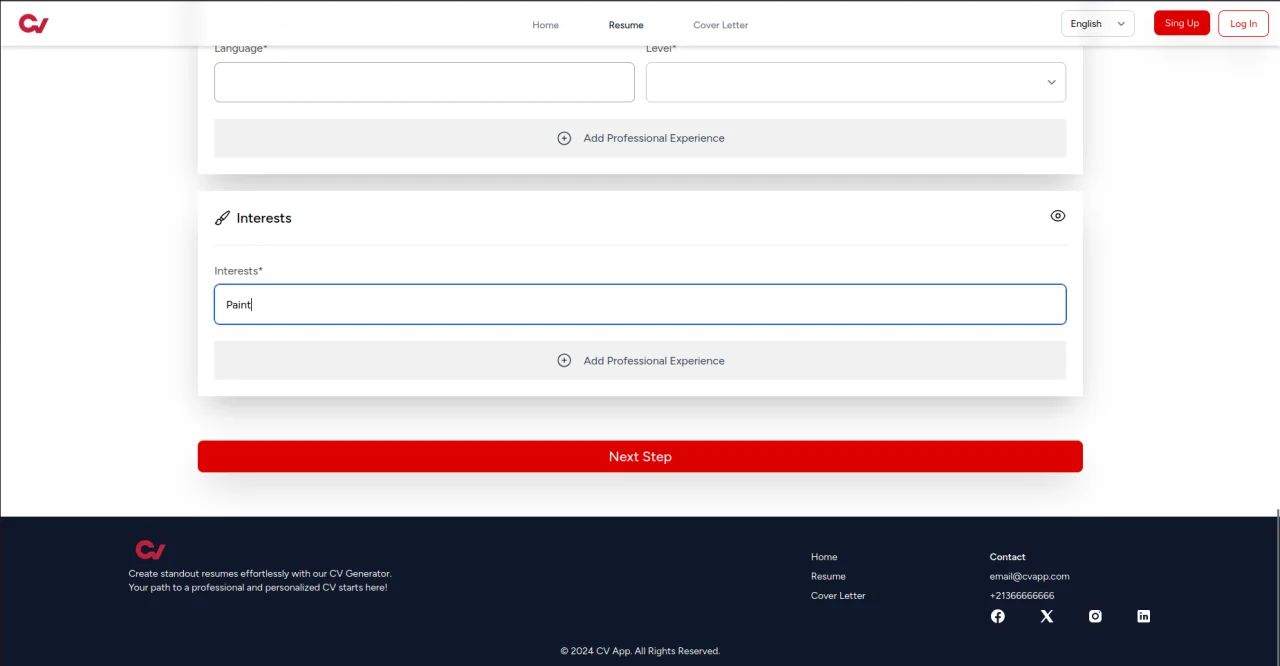 CV Maker Application — screenshot 4