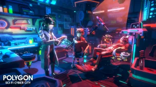 POLYGON Sci-Fi Cyber City - Low Poly 3D Art by Synty