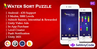 Water Sort Puzzle (AdMob + Unity Ads + Push Noti.)
