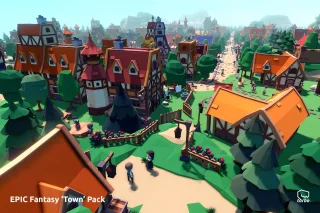 EPIC Fantasy Town - Low Poly 3D Art