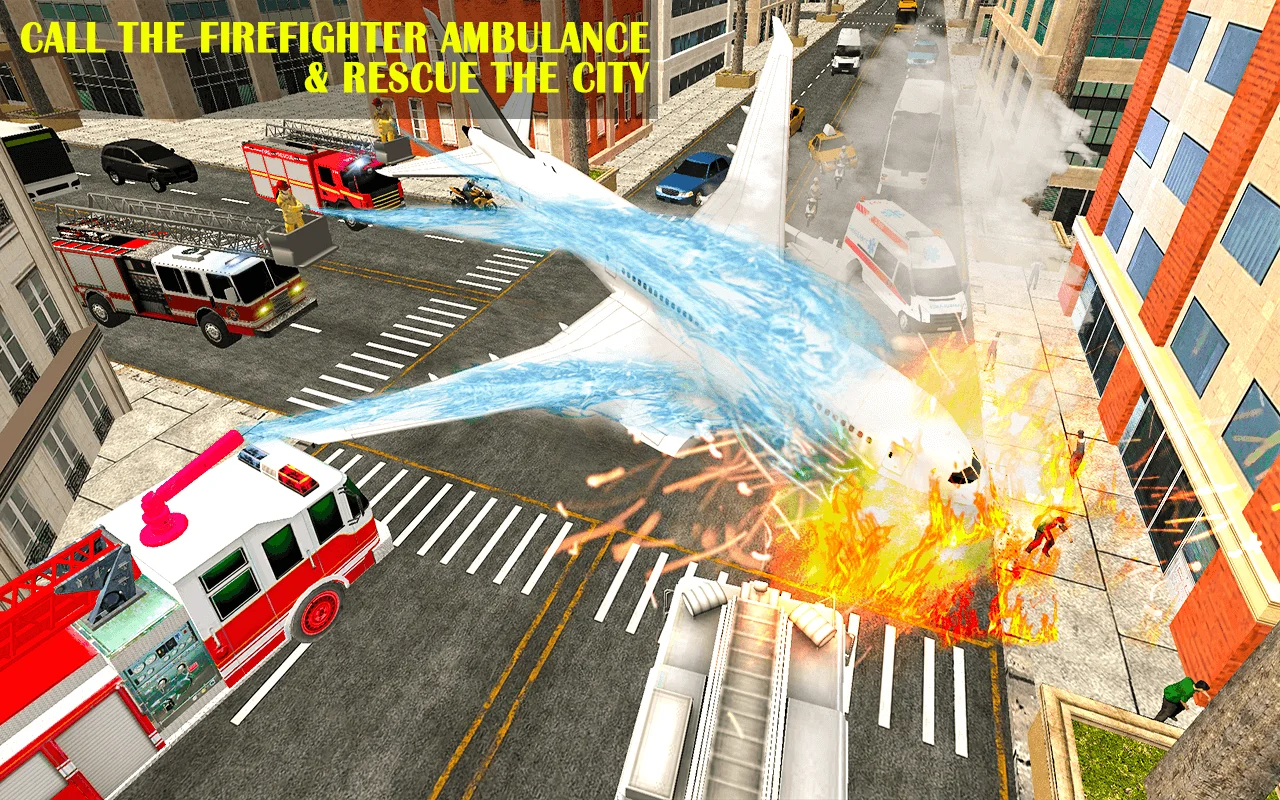 American Airplane Fire Fighter City - Ambulance Rescue — screenshot 4