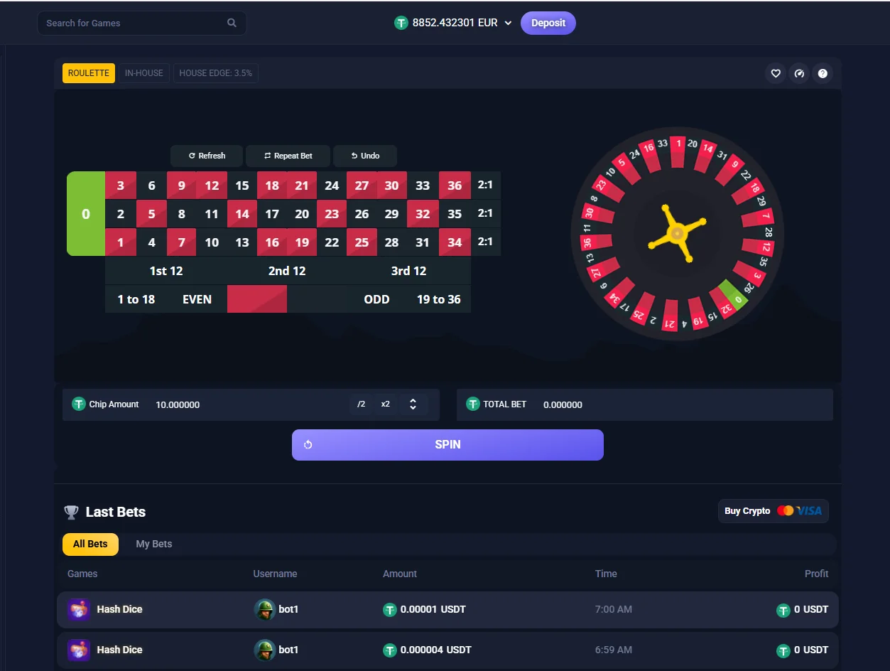 Crypto Casino Platform — screenshot 1