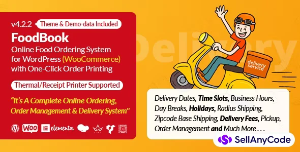 FoodBook | Online Food Ordering & Delivery System for WordPress with One-Click Order Printing