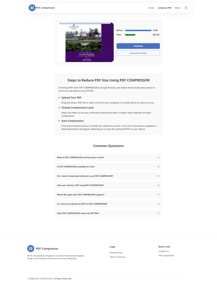 PDF Compressor Tool Website — screenshot 2