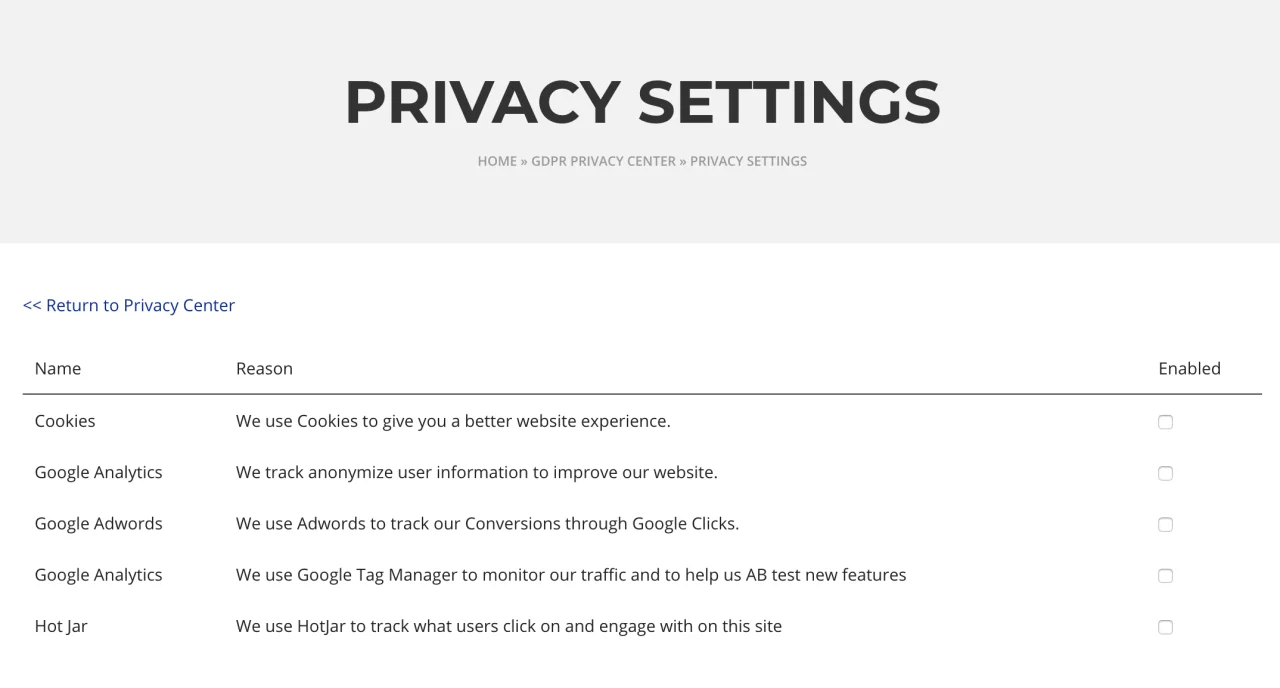 WordPress GDPR & CCPA — screenshot 4