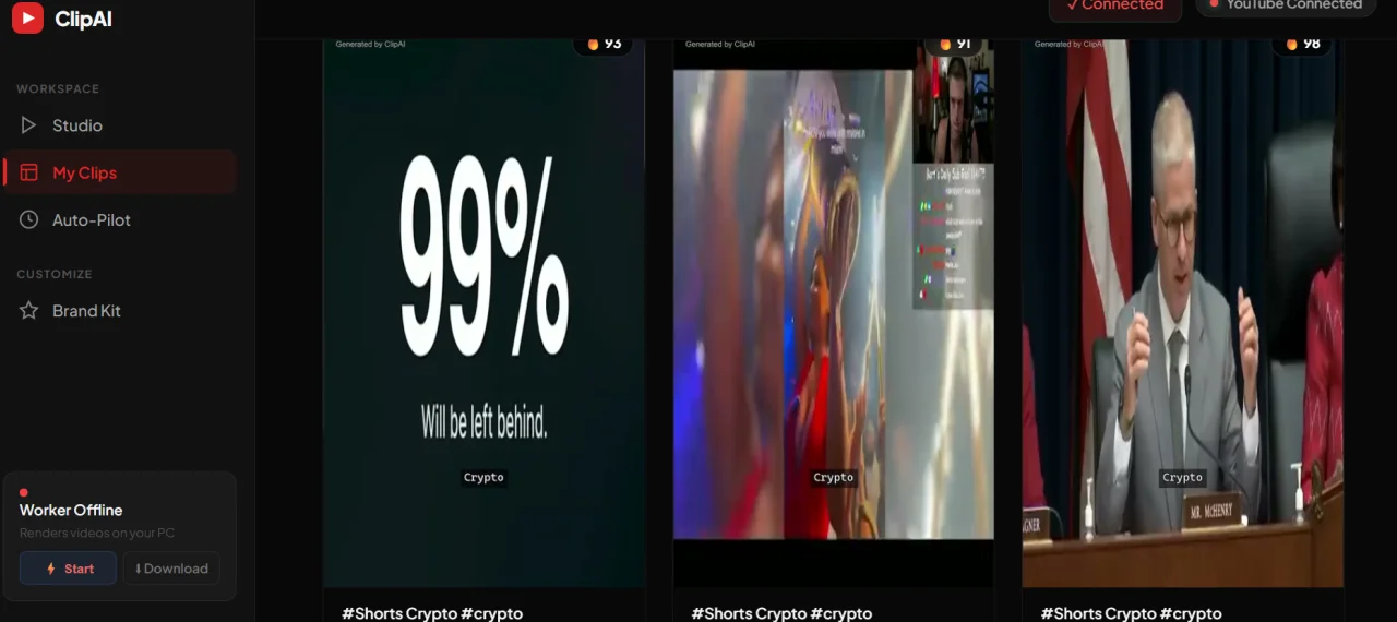 ClipAI - YouTube Shorts Automation SaaS — screenshot 1