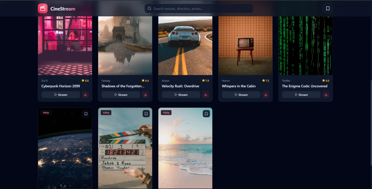 Cinema Hub - Movie Download & Streaming Web site + FREE Android App (HTML5 & Tailwind) — screenshot 2