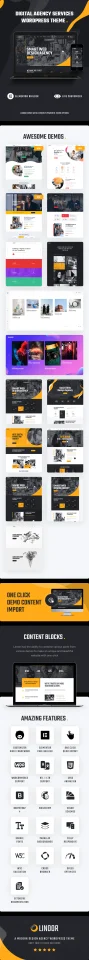 Linoor - Digital Agency Services WordPress Theme — screenshot 1