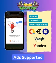 Ninja Rescue Pin - Android Unity Puzzle Pull Pin - Multiple Ads Support